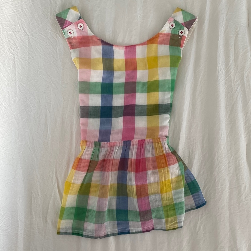 Mini Boden Multicolor Gingham Tank Top